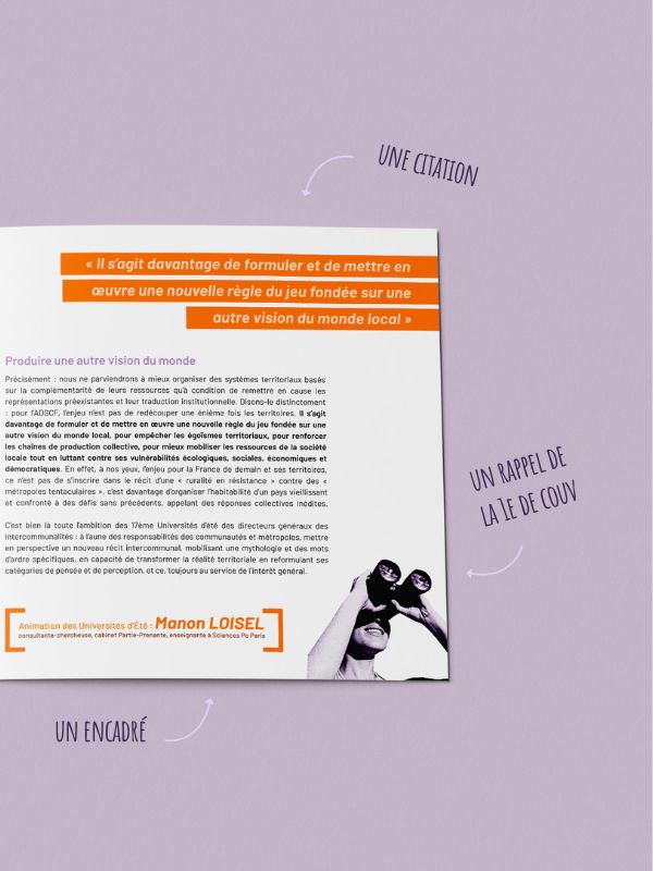 Support imprimé pour événement institutionnel
